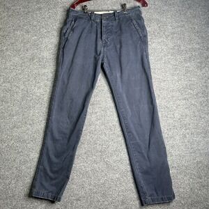 Abercrombie Fitch Straight Leg Chino Pants Mens 30x32 Faded Blue Zip Fly